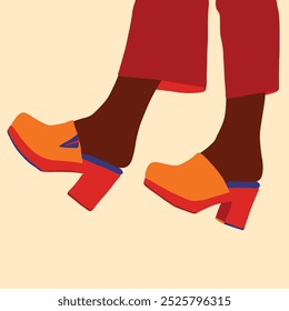 Vector illustration of female boots