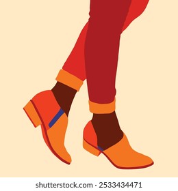Ilustração vetorial de botas femininas