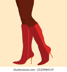 Ilustración vectorial de botas femeninas