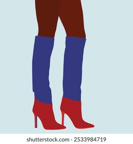 Vector illustration of female boots