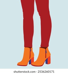Vector illustration of female boots
