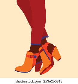 Vector illustration of female boots