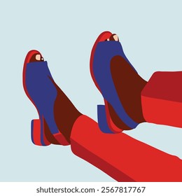 Vector illustration of female boots