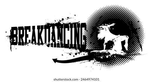 A vector illustration of Female Breakdancing Banner