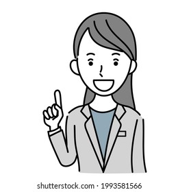 Vector Illustration Of A Female Business Person Explaining Something
