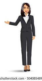 vector illustration of female call center, woman wearing headsets of client services and communication.