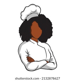 Vector illustration of female chef baker mascot logo