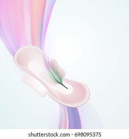 Vector illustration of female days, menstruation, pads. On a black background.
