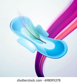 Vector illustration of female days, menstruation, pads. On a black background.