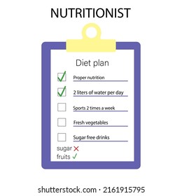 Vector illustration of a female doctor nutritionist, illustration in very peri color. Healthy lifestyle plan. fresh vegetable
