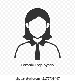 Vector Illustration Female Employees Icon Dark Stock Vector (Royalty