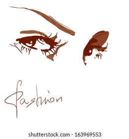 vector illustration of a female eye