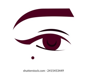 Vector illustration of a female eye on an isolated background. Beauty concept. Female image. Element for your design. EPS10
