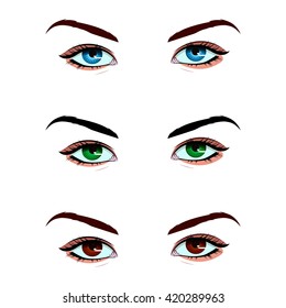 vector illustration of a female eyes