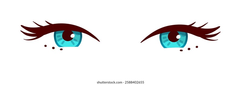 Vector illustration of female eyes with makeup