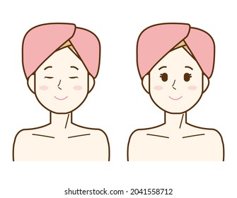 Vector illustration of female face.