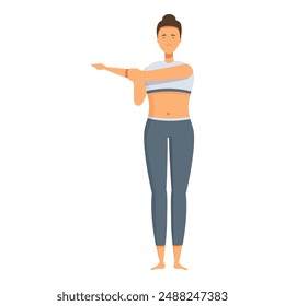 Ilustración vectorial de un entrenador de fitness femenino que guía la postura del entrenamiento