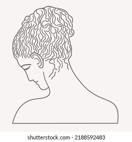 Vector Illustration Of Female Greek Statue Isolated On Light Background.