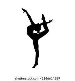 Vector illustration of female gymnastics silhouette