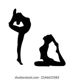 Vector illustration of female gymnastics silhouette