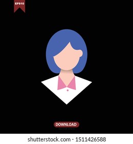 vector illustration of female head