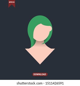 vector illustration of female head
