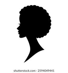 Vector illustration of a female head silhouette