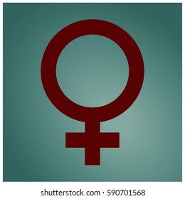 Vector Illustration of Female icon in Maroon
