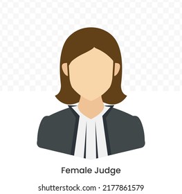 Vector illustration of Female Judge Avatar in color on a transparent background (PNG). EPS Vector