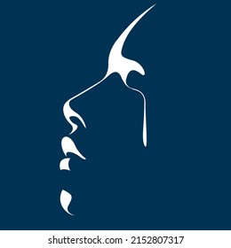 vector illustration of a female light and shadow face with tears flowing down her cheeks. victim of violence, domestic violence, abuse, harassment. stop violence against women. social poster, print.