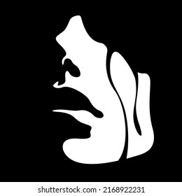 vector illustration of a female light and shadow face with tears flowing down her cheeks. victim of violence, domestic violence, abuse, harassment. stop violence against women. social poster, print.