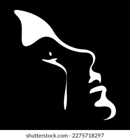 vector illustration of a female light and shadow face with tears flowing down her cheeks. victim of violence, domestic violence, abuse, harassment. stop violence against women. social poster, print.