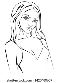 Vector illustration with a female model