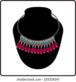 Vector illustration of female necklace
