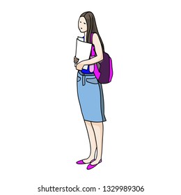 Vector illustration, female profession and education