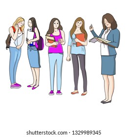Vector illustration, female profession and education
