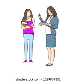 Vector illustration, female profession and education