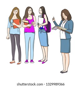 Vector illustration, female profession and education