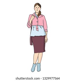Vector illustration, female profession, mannequin model