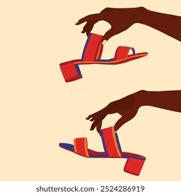 Vector illustration of female sandals