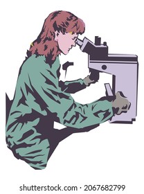 Vector illustration of female scientist