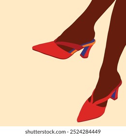 Vector illustration of female shoes