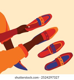 Vector illustration of female shoes