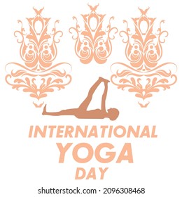 Vector illustration of female silhouette doing yoga