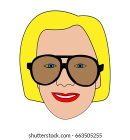 Vector Illustration Female Smiling Face Facial Stock Vector (Royalty ...