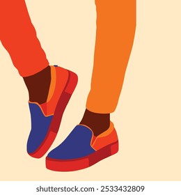 Ilustración vectorial de las zapatillas de deporte femeninas