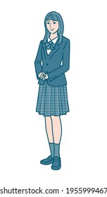 Vector illustration of a female student