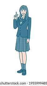 Vector illustration of a female student