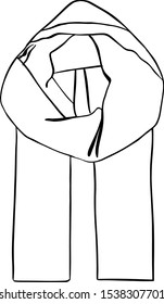 vector illustration of a female warm scarf