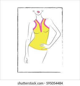 Vector illustration of female yellow jerseys. 